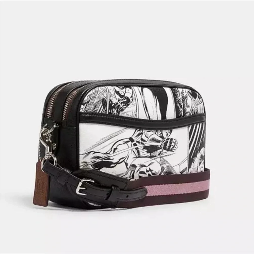 Coach Marvel Jes Crossbody Captain America Black Widow Comic Book Print Purse - Picture 2 of 16